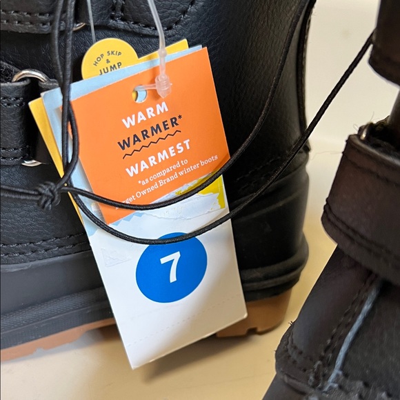 Cat & Jack Black Kids Waterproof Warmer Snow Size 7 Boots - Picture 3 of 3